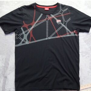 Ducati Corse Men's Black Graphic T-Shirt L Short Sleeve Italian Racing Logo
